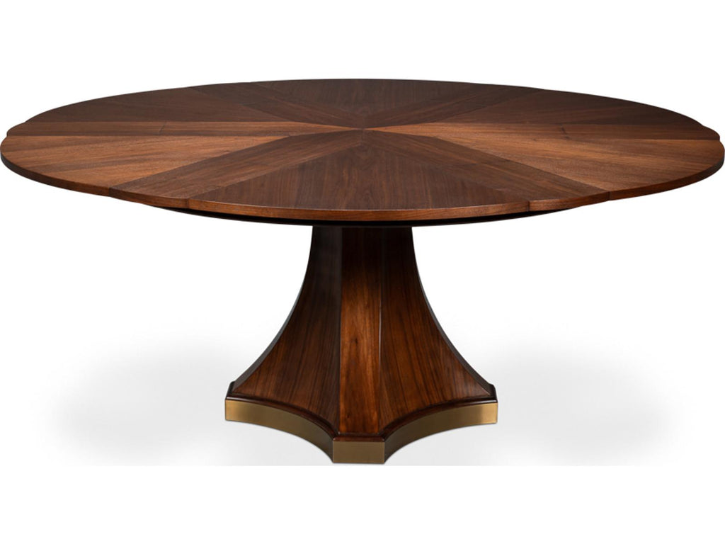 Chelsea Jupe Round Wood Dining Table in Dark Walnut