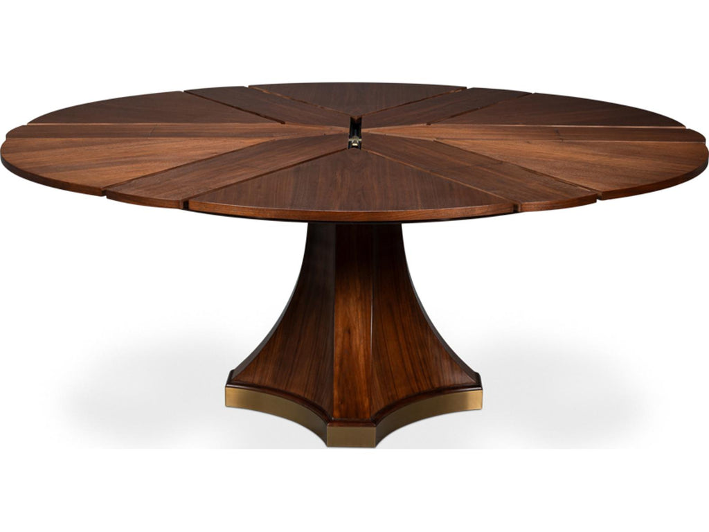 Chelsea Jupe Round Wood Dining Table in Dark Walnut