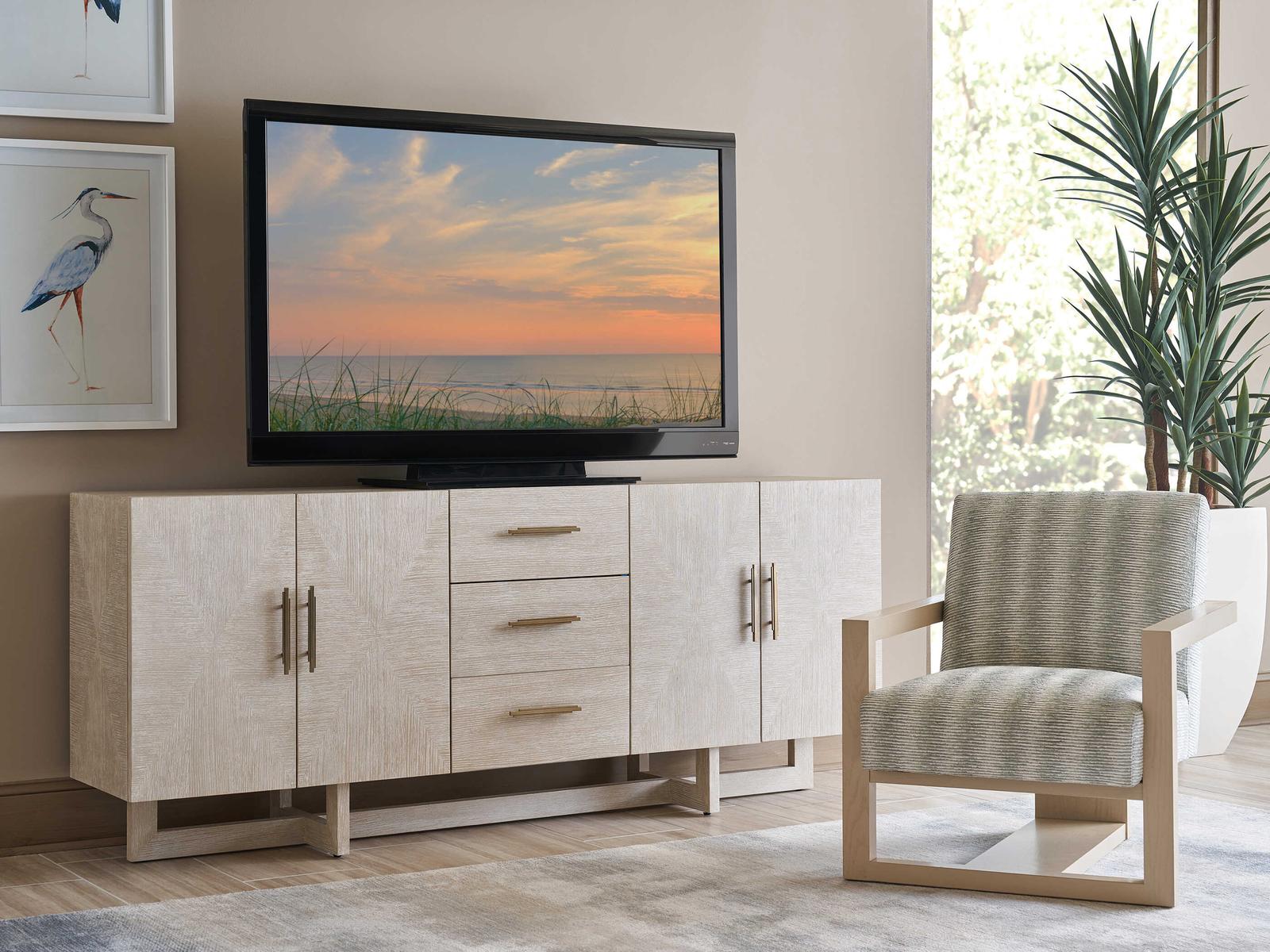 Silverstone Sorenson 84-Inch Media Console in Light Taupe Oak