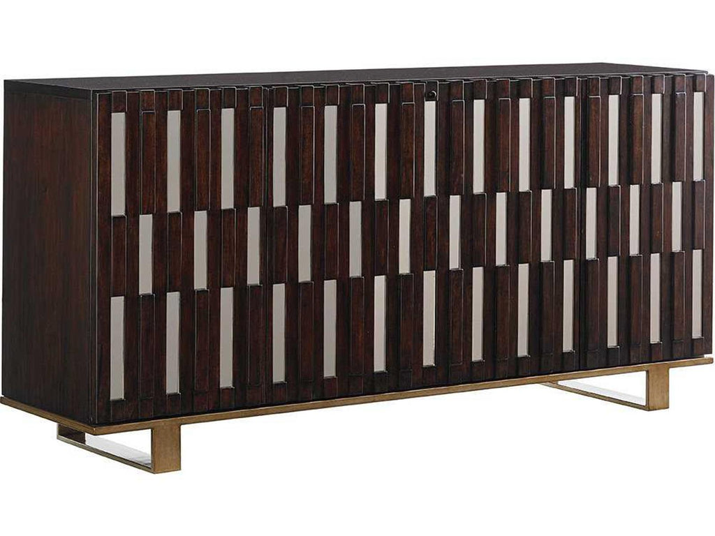 Quantum 75-Inch Media Console in Mahogany with Bronze Mirror Accents