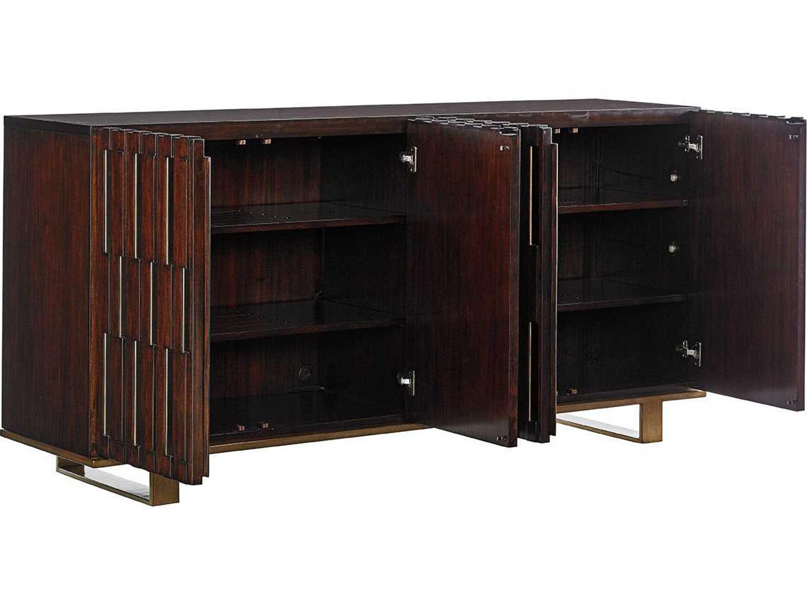 Quantum 75-Inch Media Console in Mahogany with Bronze Mirror Accents