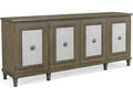 Naples Four-Door Cabinet with Faux Shagreen Panels