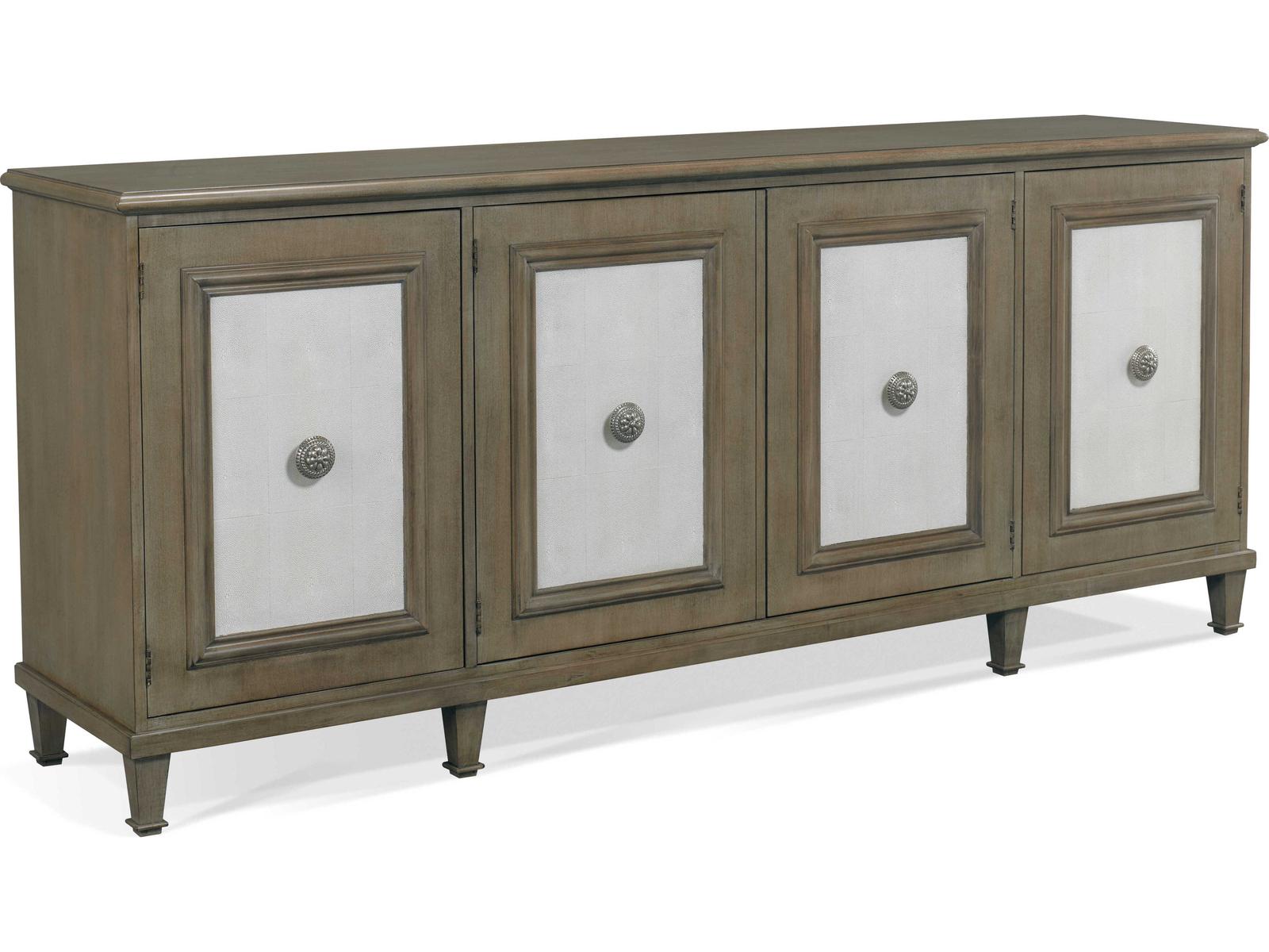 Naples Four-Door Cabinet with Faux Shagreen Panels