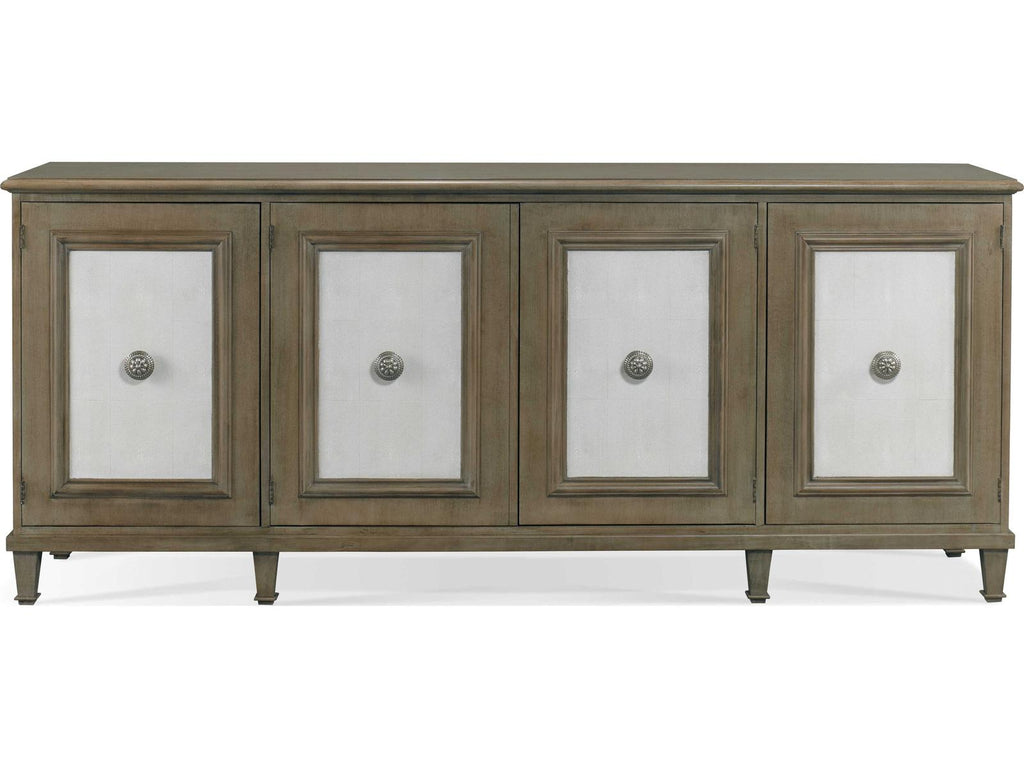 Naples Four-Door Cabinet with Faux Shagreen Panels