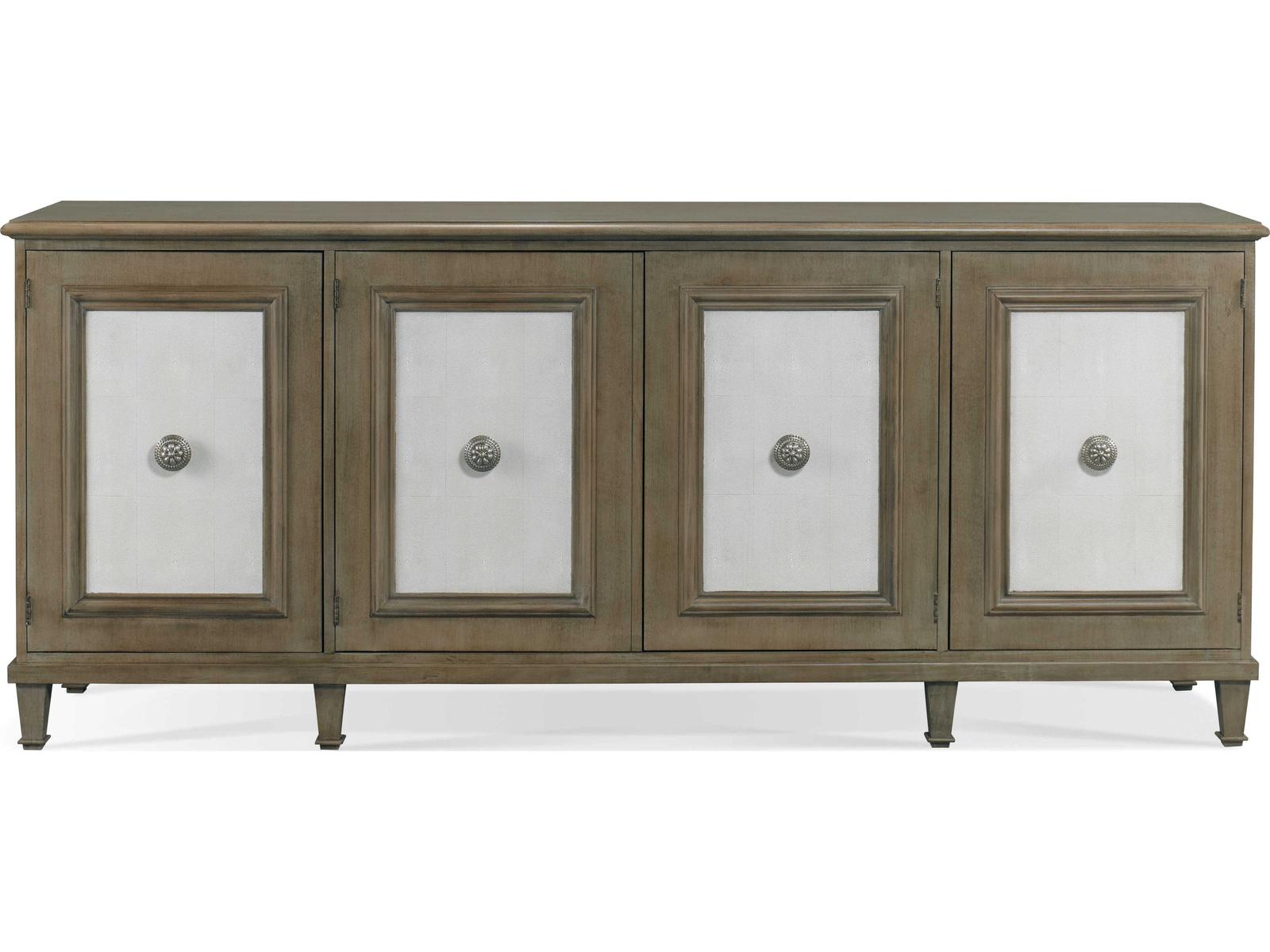 Naples Four-Door Cabinet with Faux Shagreen Panels