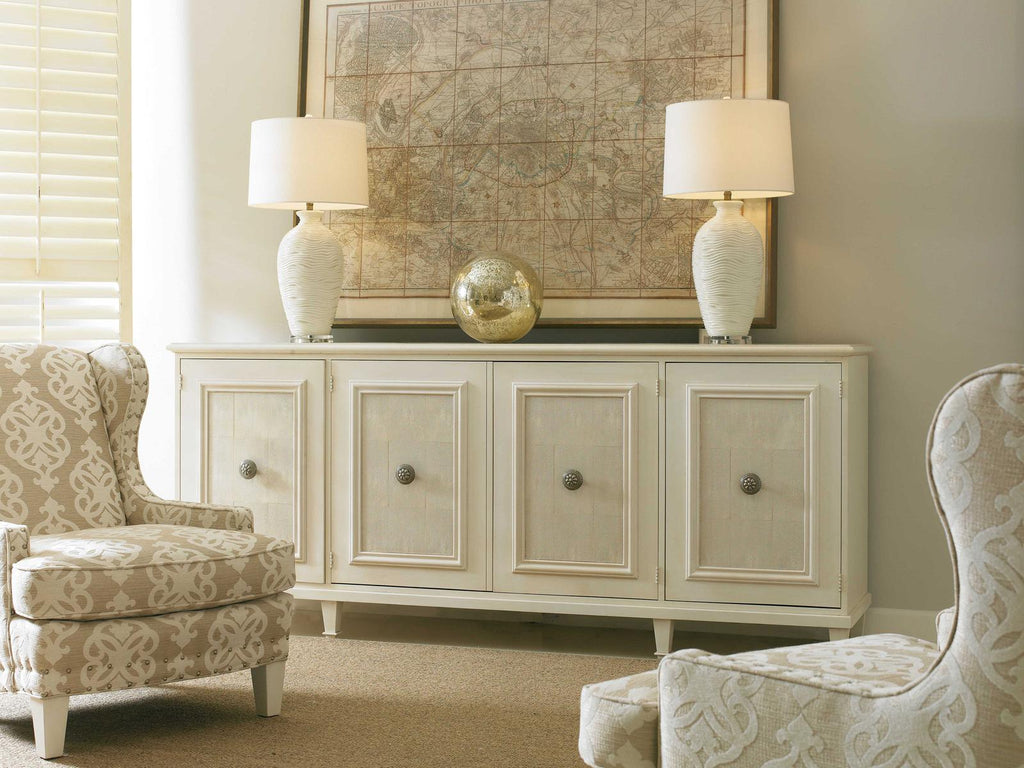 Naples Four-Door Cabinet with Faux Shagreen Panels