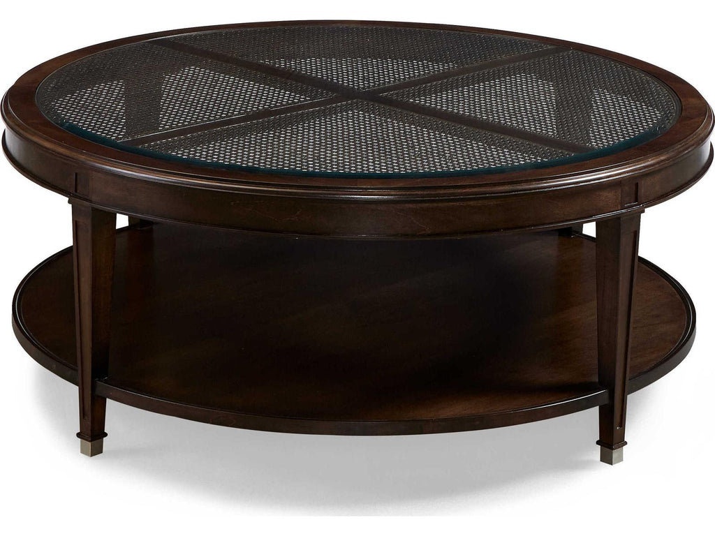 Palm Beach Round Coffee Table with Cane and Glass