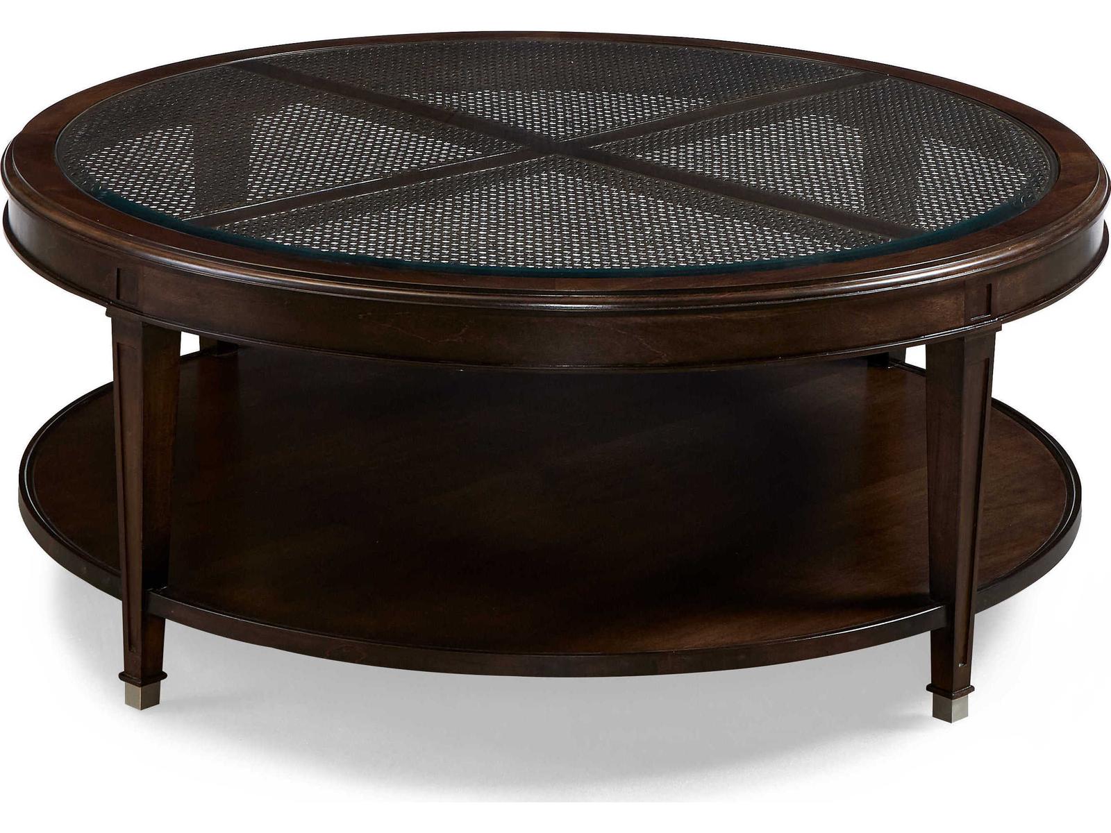 Palm Beach Round Coffee Table with Cane and Glass