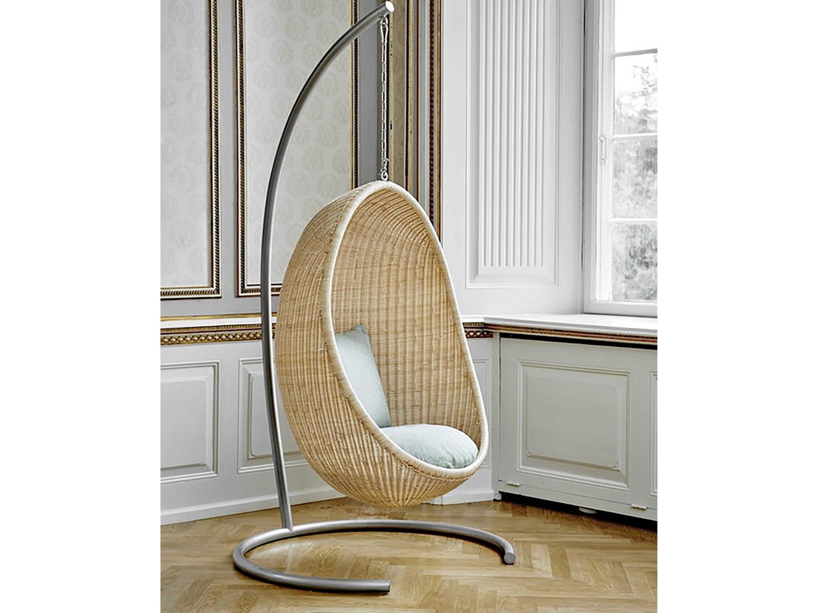Design Originals Love Nest Rattan Lounge Chair with Sailcloth Seagull Cushion
