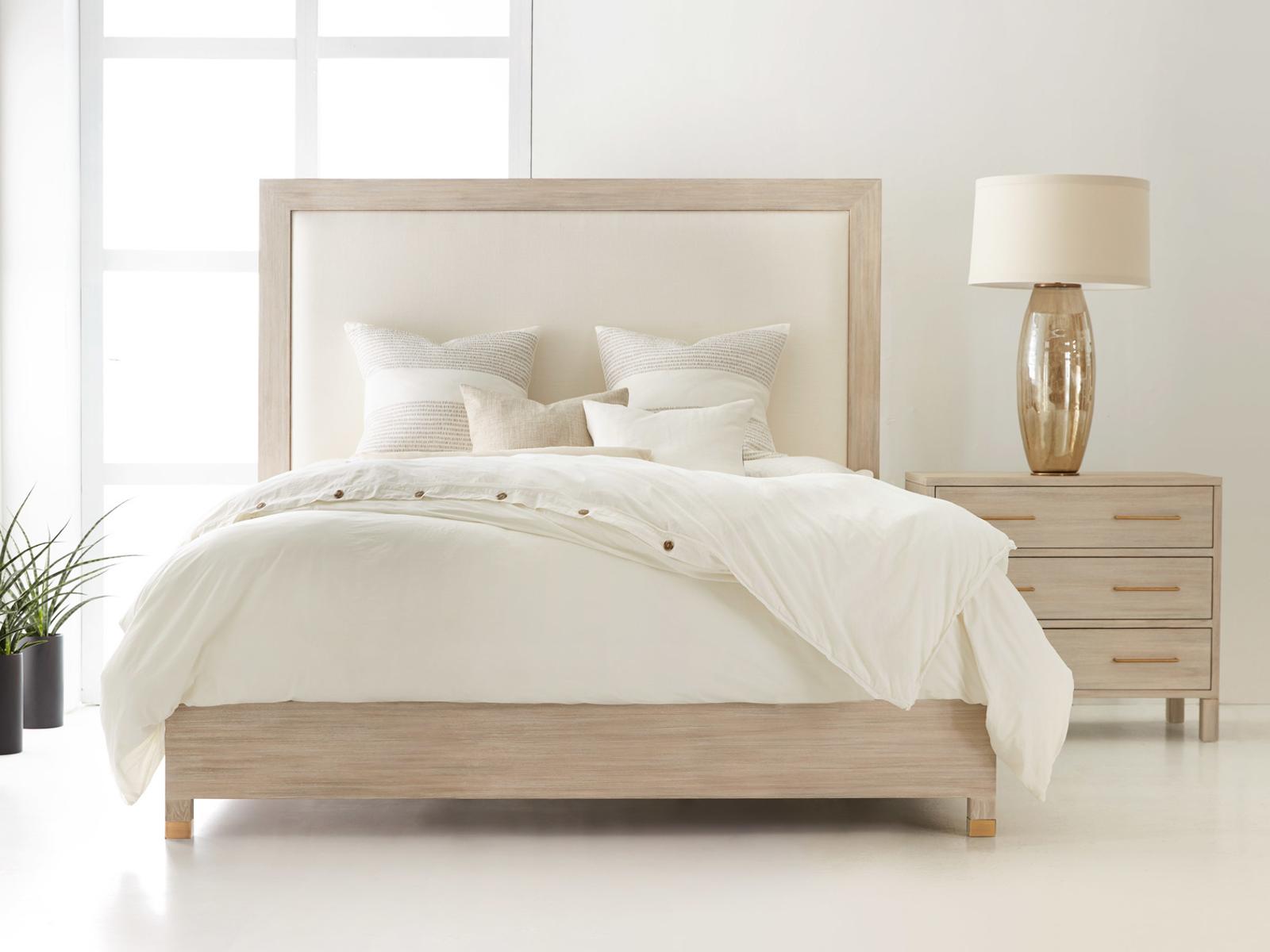 Maui 3-Drawer Ash Wood Bedside Chest with Brass Hardware