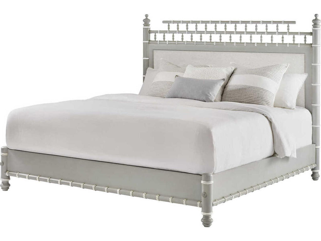 Greenwich Queen Upholstered Platform Bed in Gray with Linen