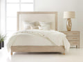 Maui King Upholstered Platform Bed Beige Ash Wood