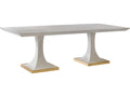 Windward Rectangular Oak Wood Dining Table with Double Pedestal Base