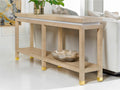 Palmetto Console Table with White Marble Insert Border