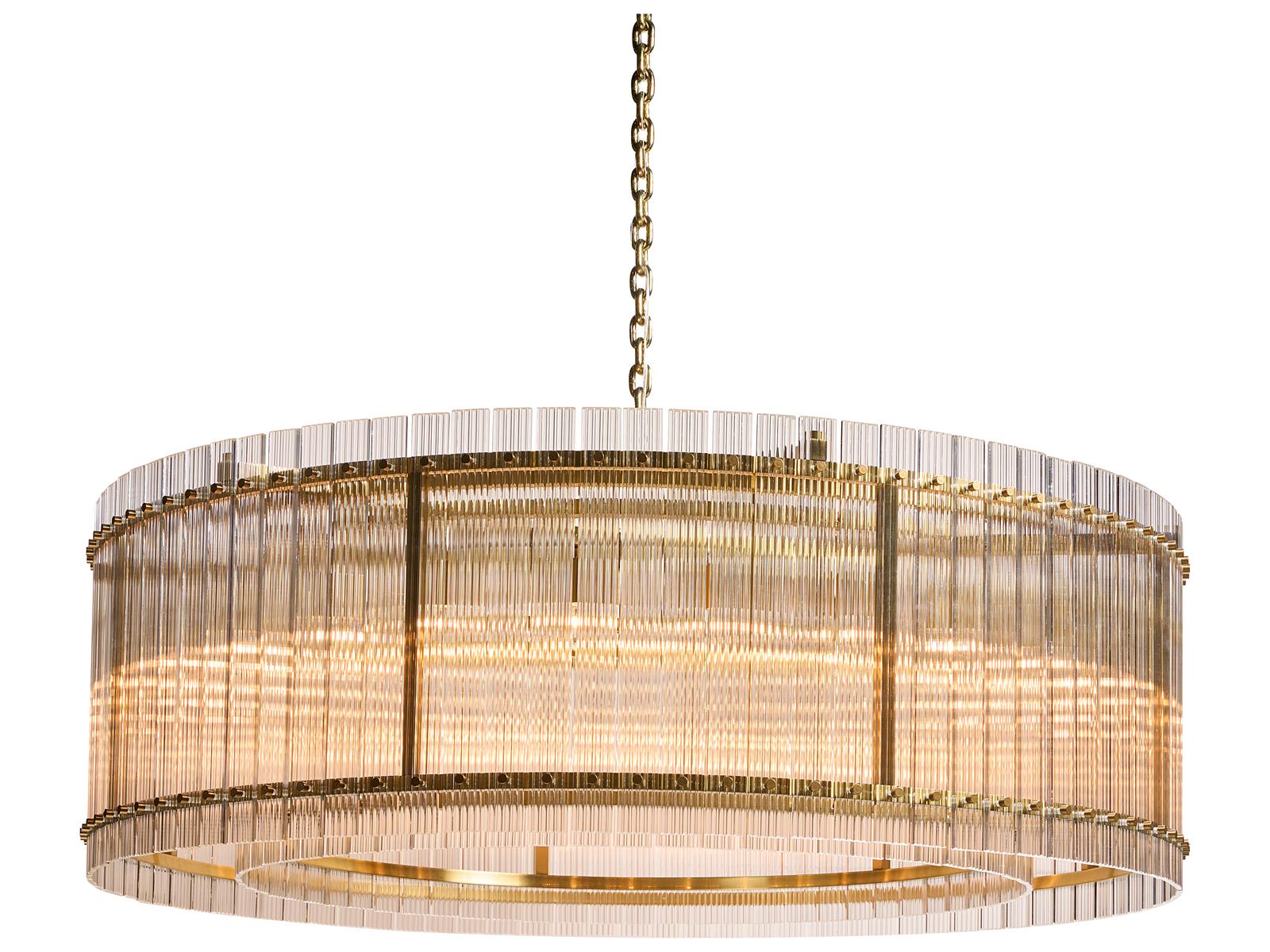 Sunpan Kore 36-Light Brass Clear Drum Chandelier