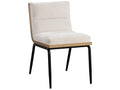 Abilene Upholstered Dining Side Chair in Polo Club Muslin with Matte Black Legs
