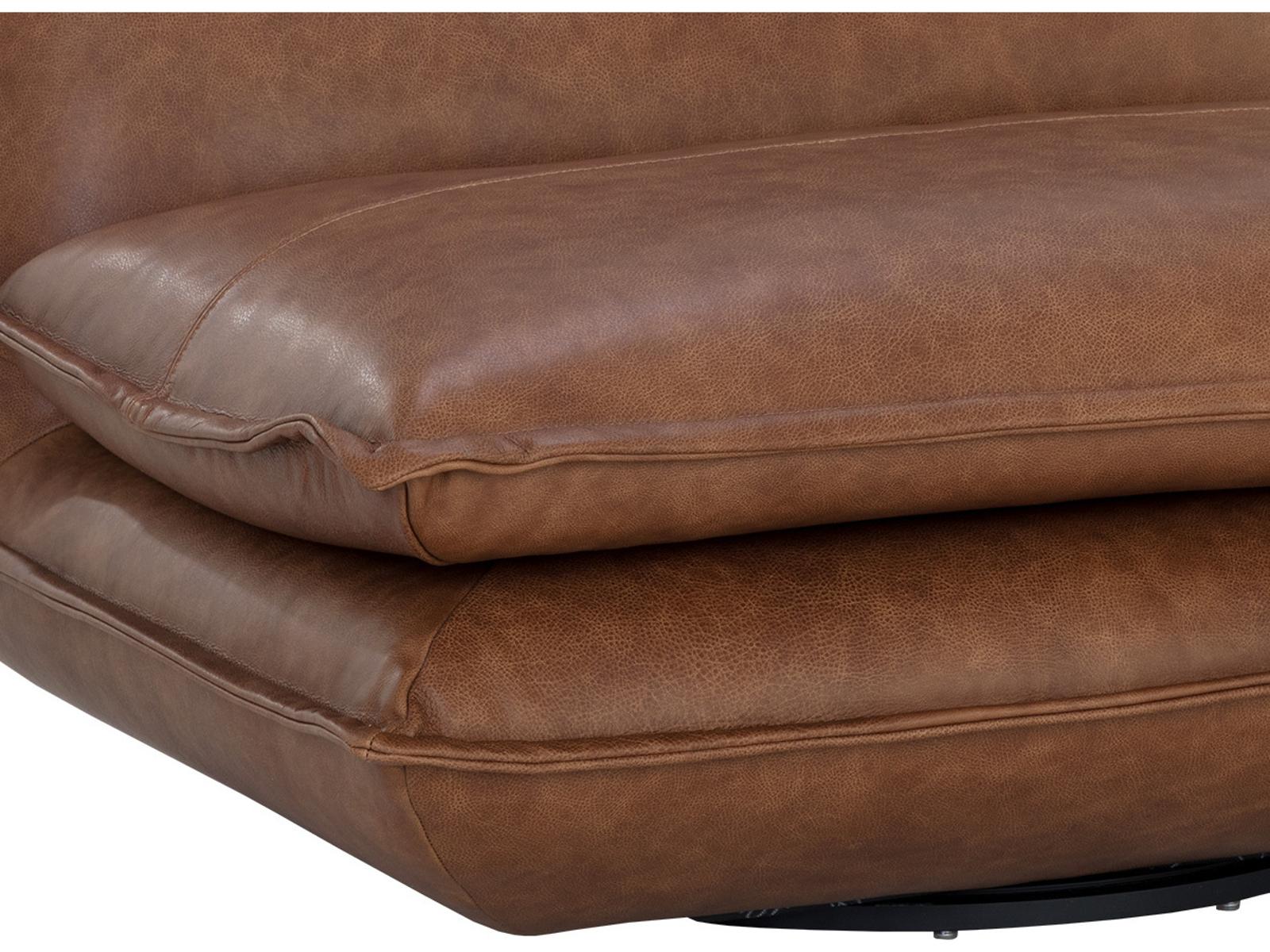 Colson Swivel Brown Leather Accent Chair