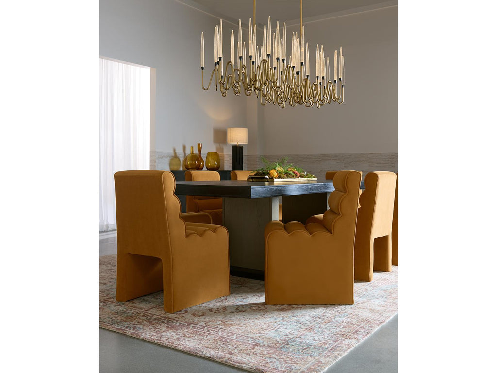 Sunpan Hestia Large Linear LED Chandelier in Matte Black and Brushed Gold