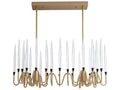 Sunpan Hestia Small LED Chandelier in Brushed Gold with Acrylic Rods
