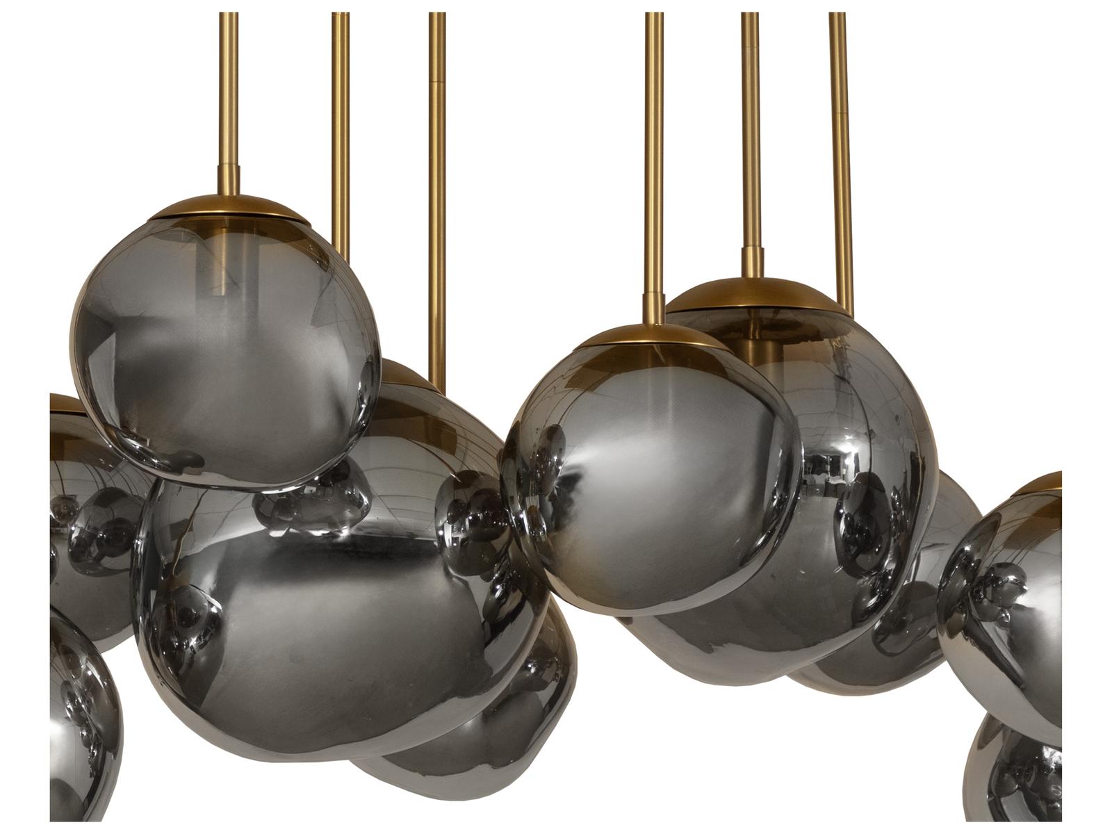Sunpan 10-Light Dionis Chandelier in Rectangular with Brushed Gold Finish