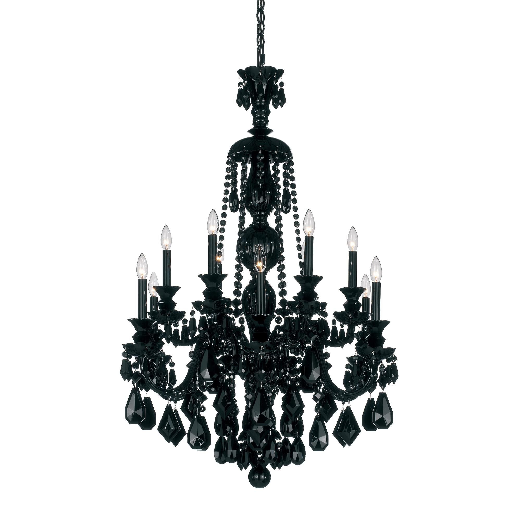 Schonbek Hamilton Black 30 Inch 12 Light Chandelier Cp82087
