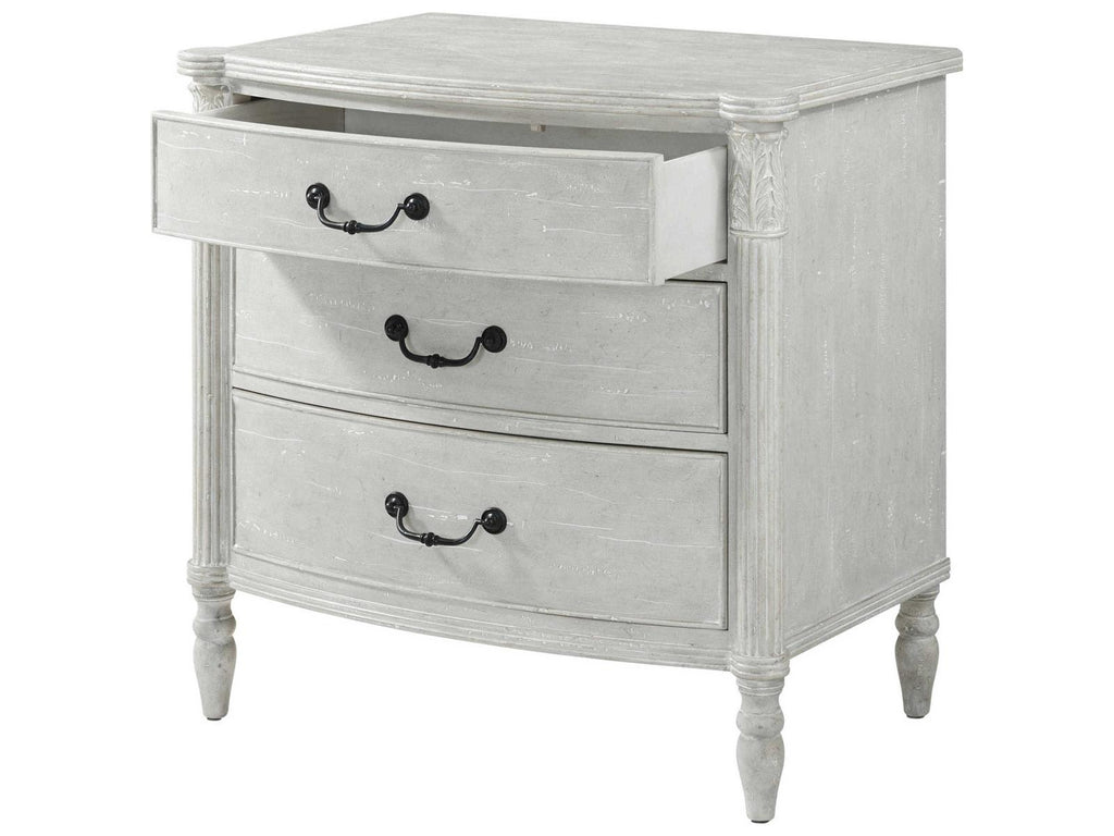 The Middleton 3-Drawer Nightstand in Limewash Faux Grey Marble