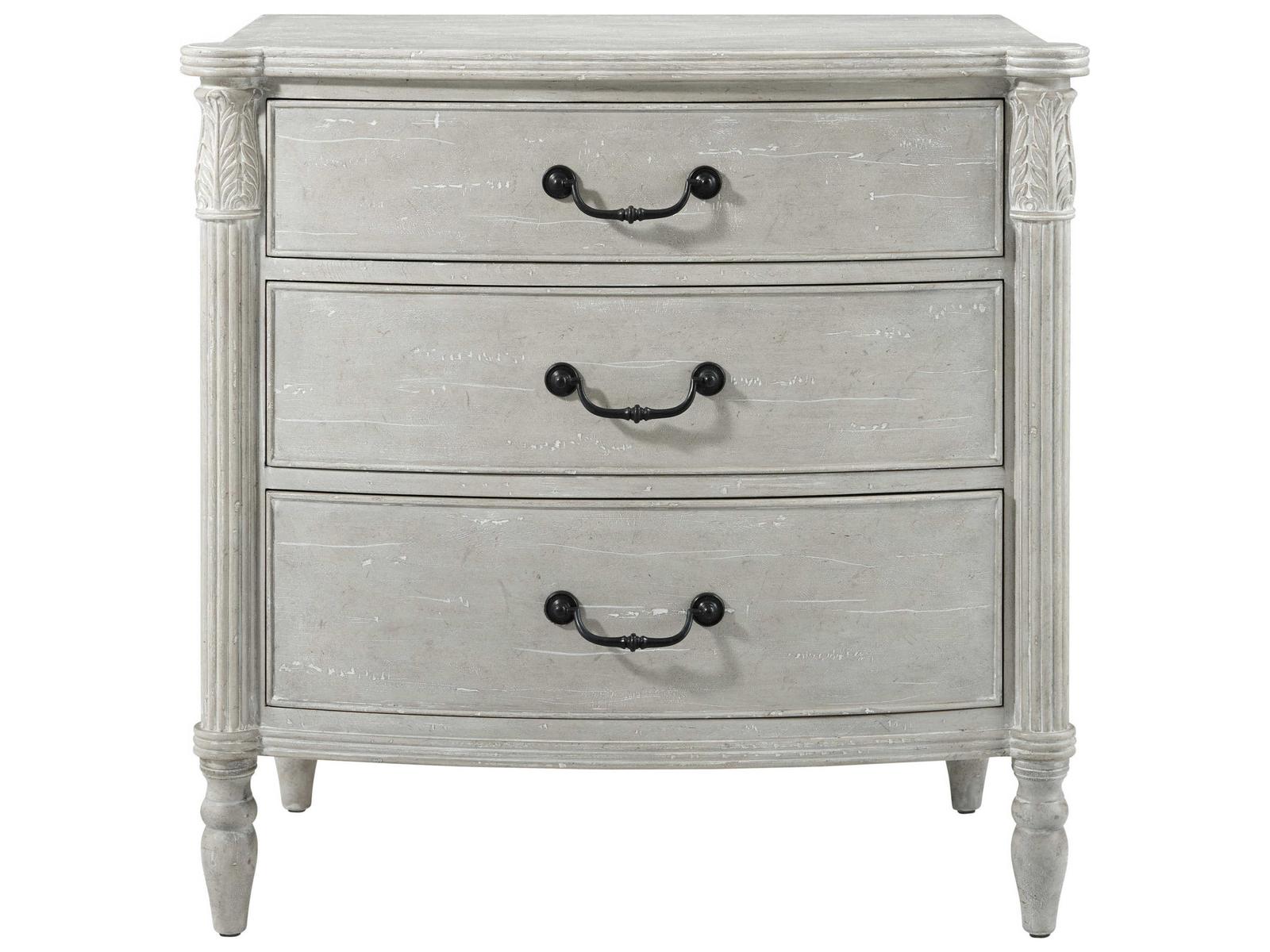 The Middleton 3-Drawer Nightstand in Limewash Faux Grey Marble