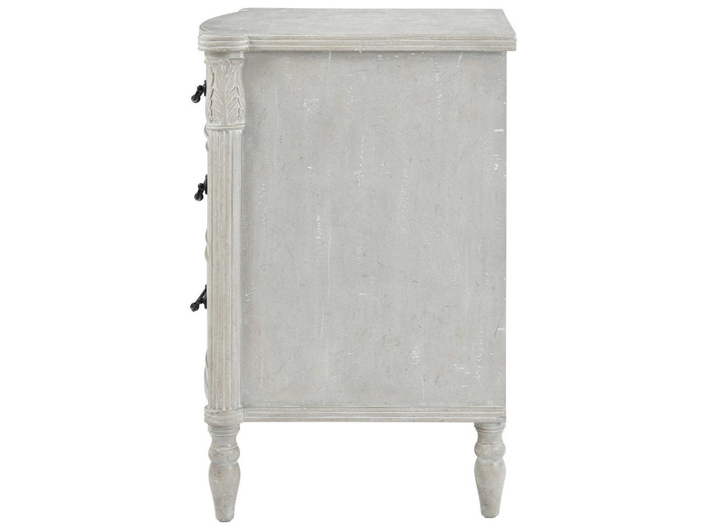 The Middleton 3-Drawer Nightstand in Limewash Faux Grey Marble