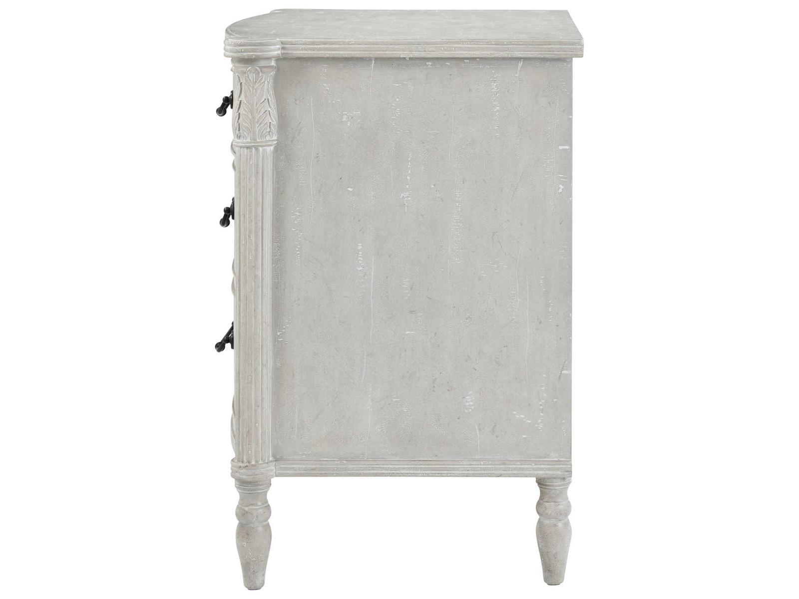 The Middleton 3-Drawer Nightstand in Limewash Faux Grey Marble