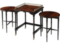 Ingenious Nest of Tables in Mahogany and Brass