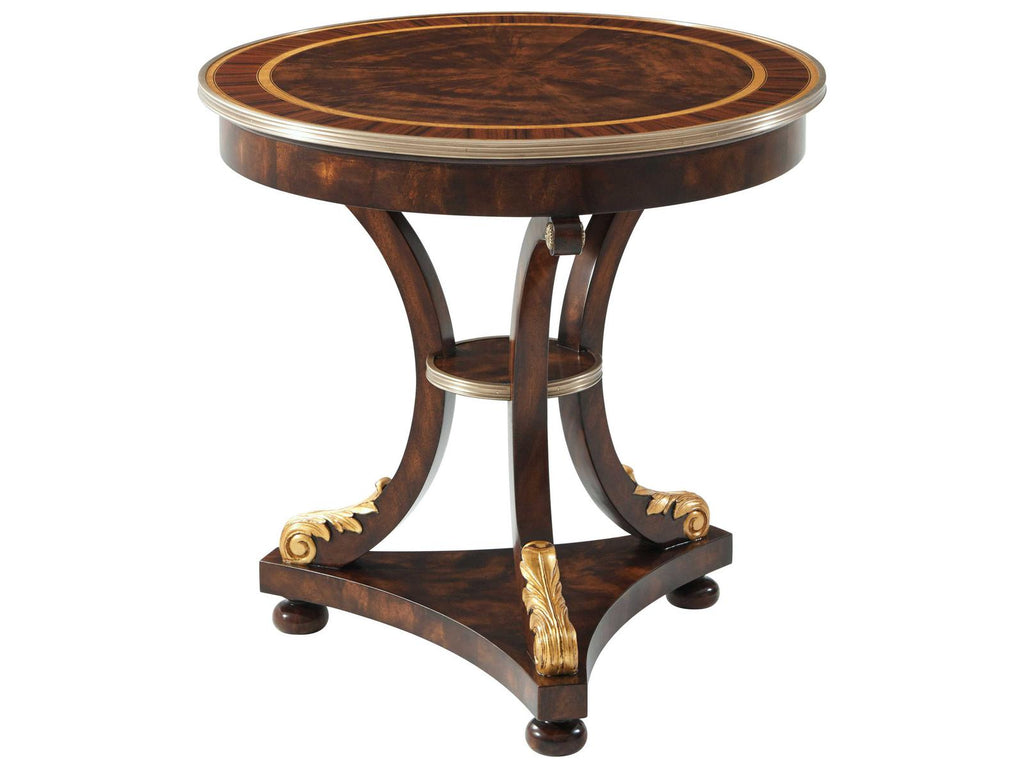Althorp Living History Round Side Table Mahogany and Brass