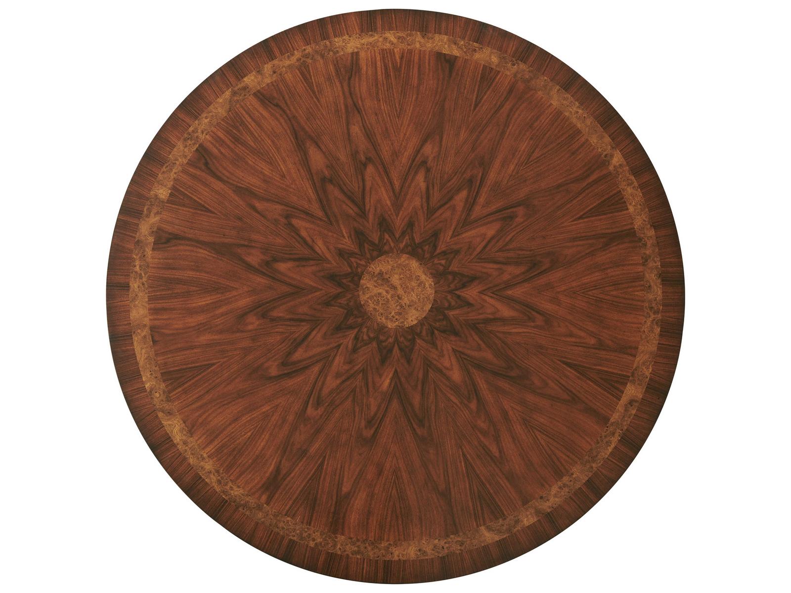Lavinia's Supper Party 48-Inch Round Dining Table in Rosewood and Pollard Banded Veneer