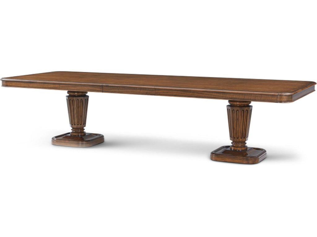 Haddon 128-Inch Extension Dining Table in Heirloom Finish