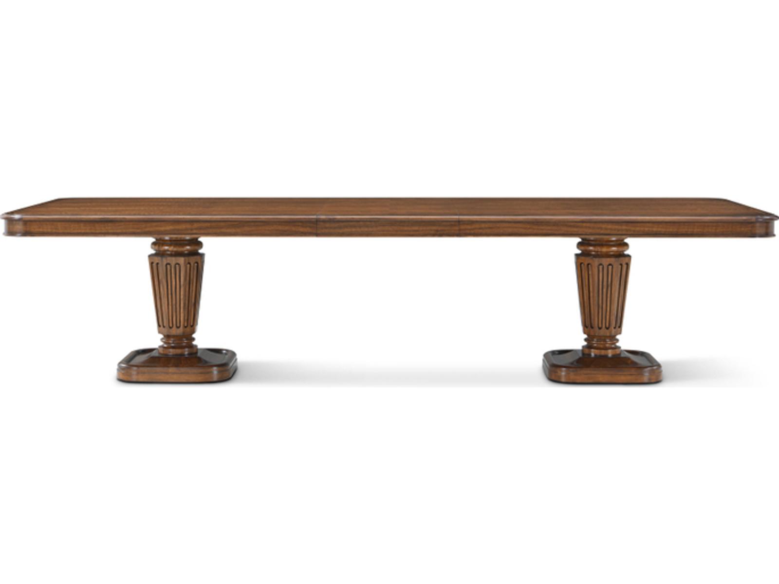 Haddon 128-Inch Extension Dining Table in Heirloom Finish