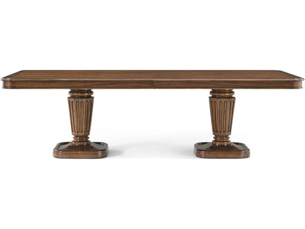Haddon 128-Inch Extension Dining Table in Heirloom Finish