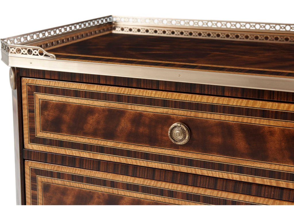 Viscount's Nightstand with Flame Mahogany and Rosewood Banding