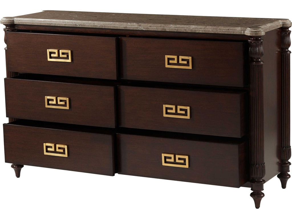 Alexa Hampton Duane Marble Commode with Gray Marble Top
