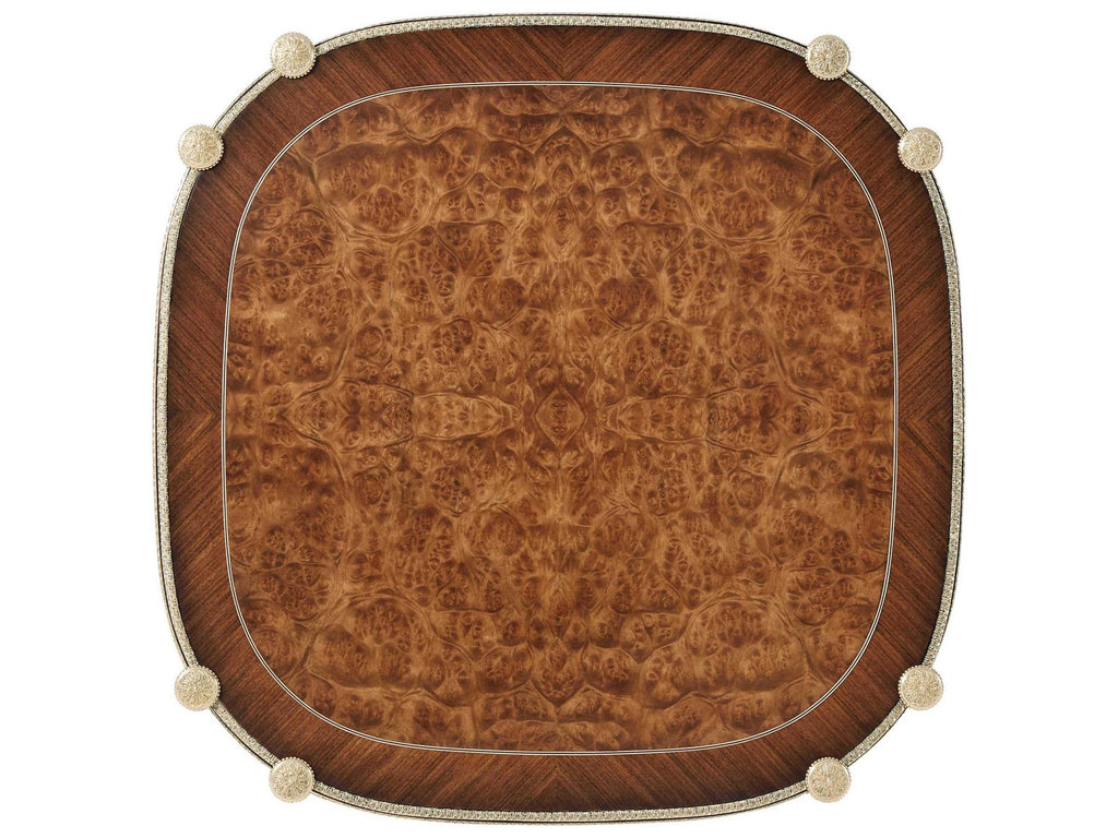 The Timothy Side Table in Golden Madrone Burl and Brass