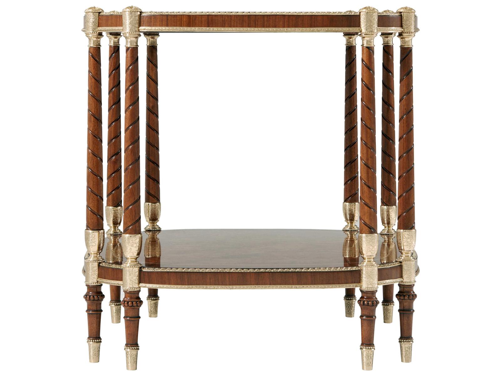 The Timothy Side Table in Golden Madrone Burl and Brass