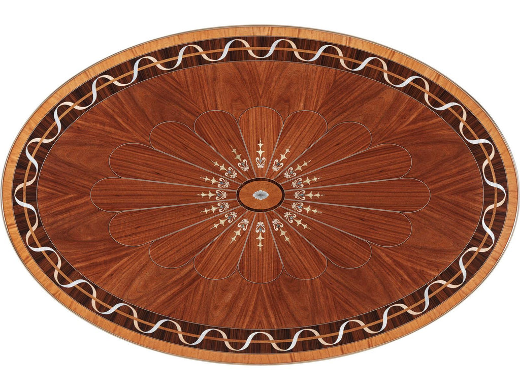 Paulette Rectangle Cocktail Table II in Mahogany and Brass