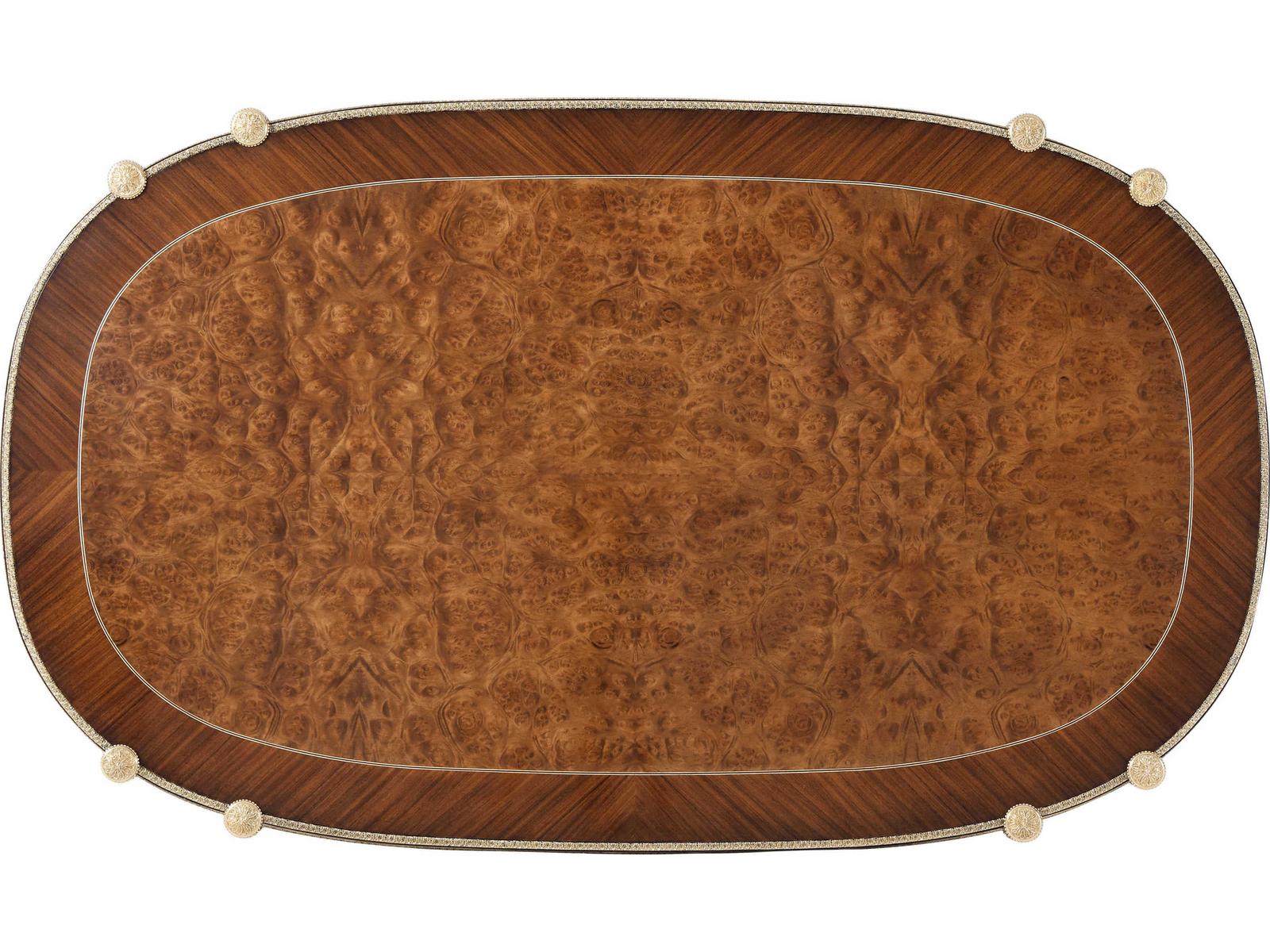 Stephen Church The Timothy Oval Coffee Table in Brass and Burl Wood