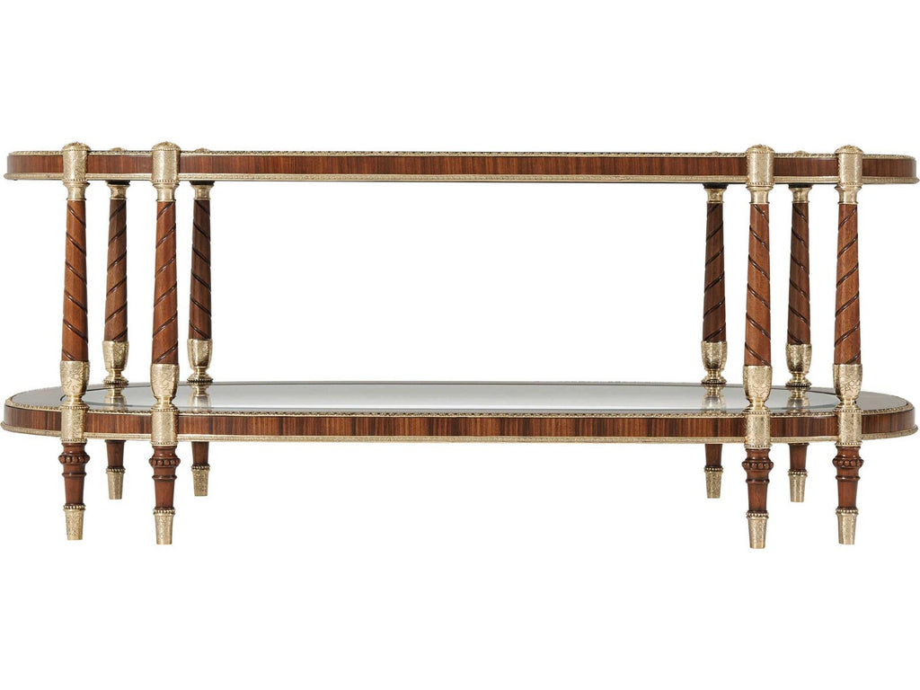 Stephen Church The Timothy Oval Coffee Table in Brass and Burl Wood
