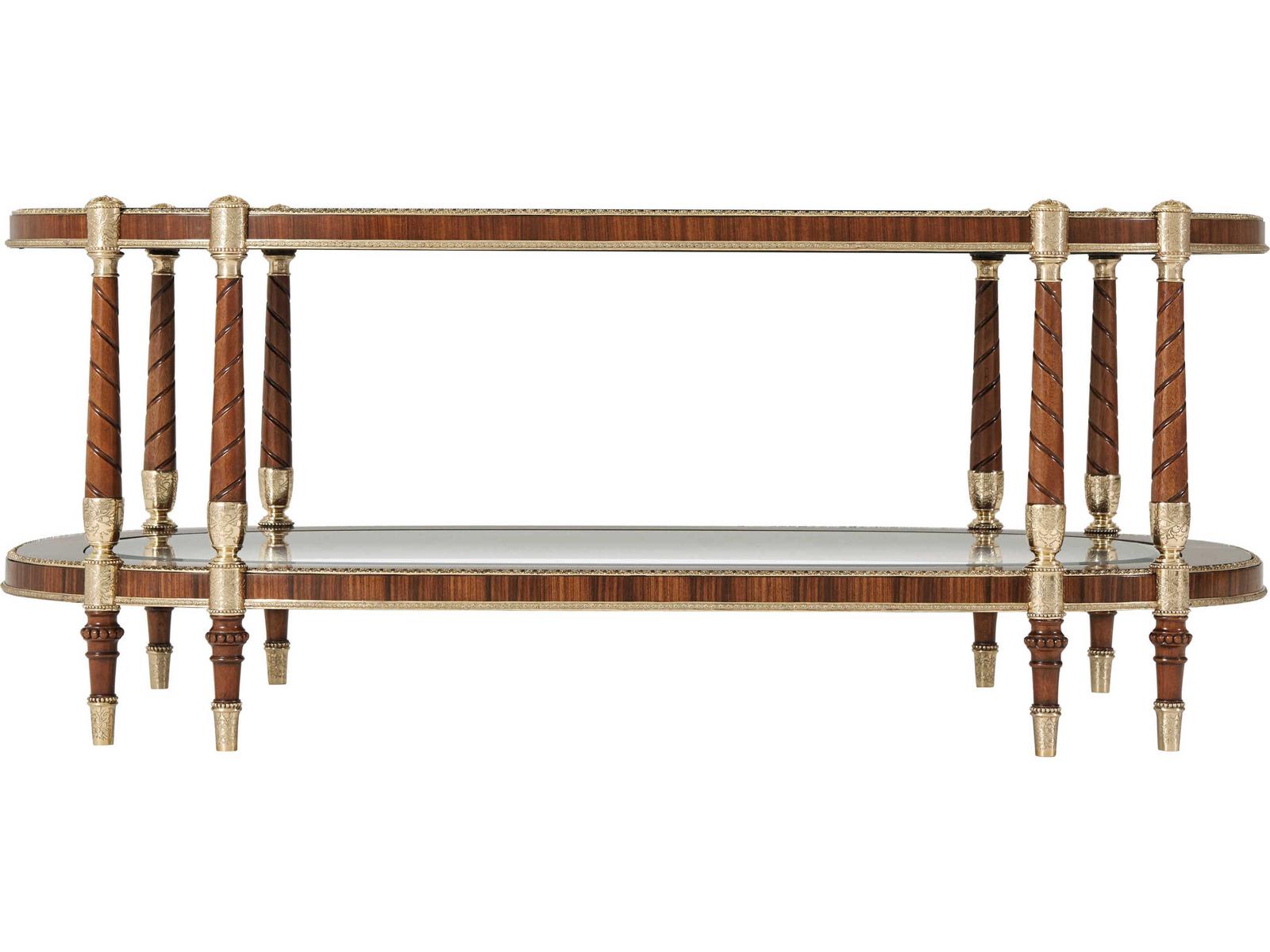 Stephen Church The Timothy Oval Coffee Table in Brass and Burl Wood