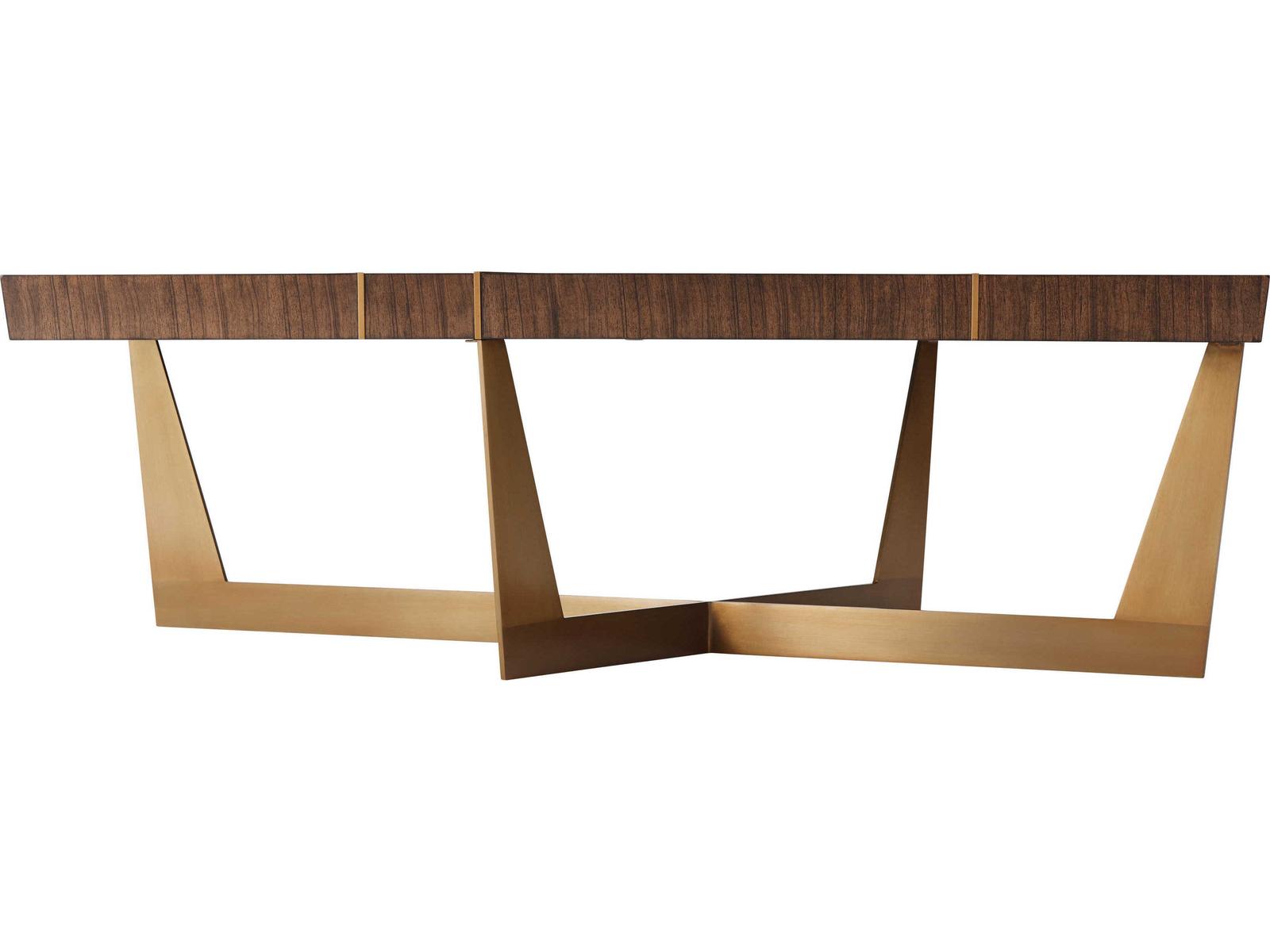 Calais Rectangular Coffee Table with Paldao Veneer and Brass