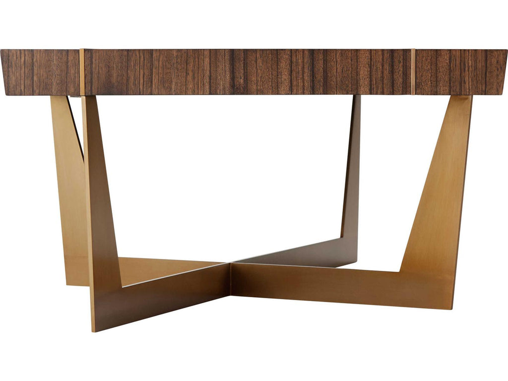 Calais Rectangular Coffee Table with Paldao Veneer and Brass
