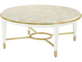 Judith Leiber Round Coffee Table in Polished Brass and Veneer