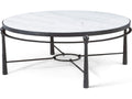 Spencer London Round Metal Cocktail Table with Quartz Top