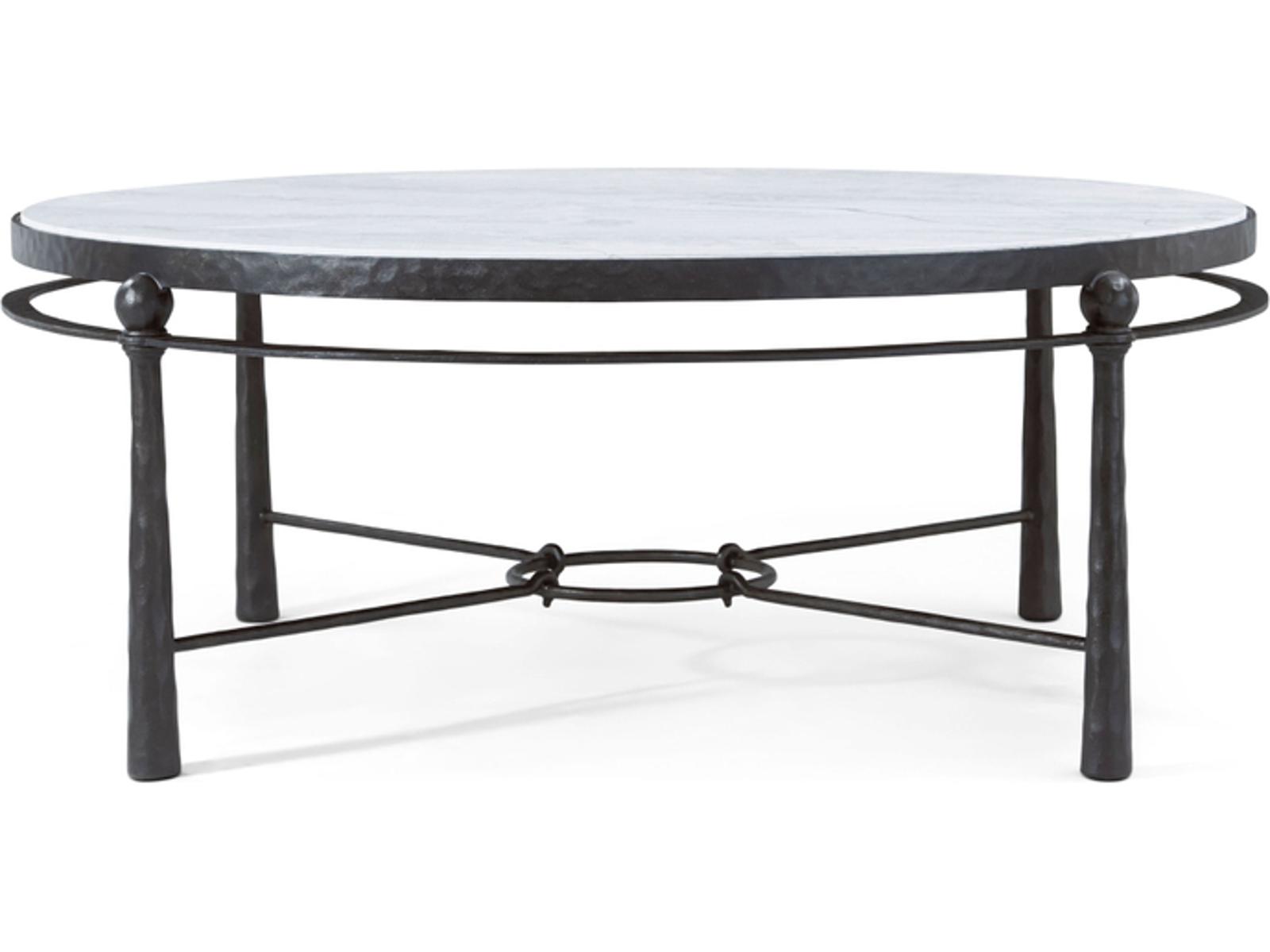 Spencer London Round Metal Cocktail Table with Quartz Top