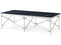 Spencer London Rectangle Coffee Table Nickel Plated Brass with Quartz Top