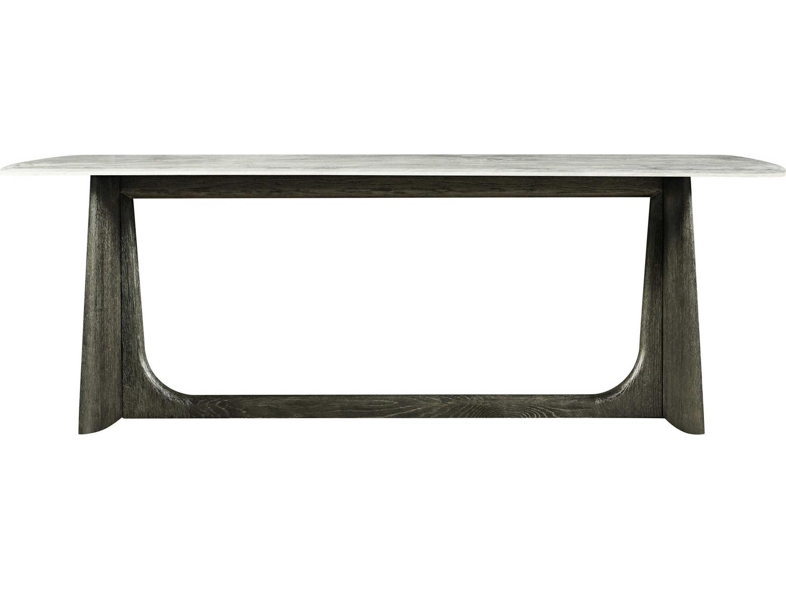 Repose 10-Seat Rectangular Dining Table with Gan Eden Quartz Top and Charcoal Oak Base